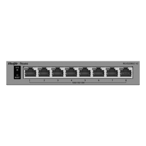 Switch L2, 8 x RJ45 Gigabit, Camera detection, Non PoE, Cloud Management - Ruijie Reyee