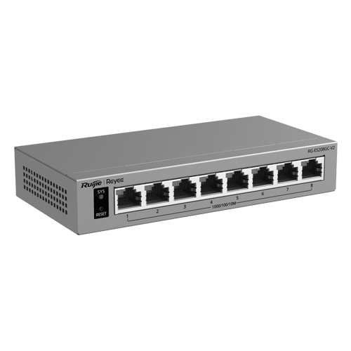 Switch L2, 8 x RJ45 Gigabit, Camera detection, Non PoE, Cloud Management - Ruijie Reyee