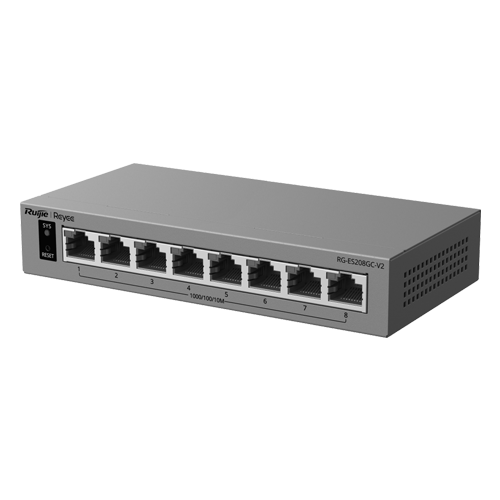 Switch L2, 8 x RJ45 Gigabit, Camera detection, Non PoE, Cloud Management - Ruijie Reyee