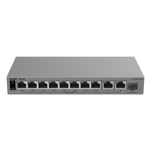  Switch L2, 8 x PoE/PoE+, 10 x RJ45 Gigabit, Budget PoE 120W, 1 x SFP 1G, Management - Ruijie Reyee