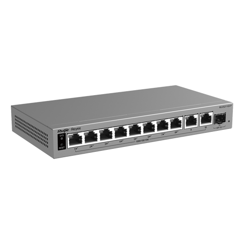  Switch L2, 8 x PoE/PoE+, 10 x RJ45 Gigabit, Budget PoE 120W, 1 x SFP 1G, Management - Ruijie Reyee