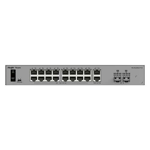  Switch L2, 16 x PoE+, 18 x RJ45 Gigabit, Budget PoE 250W, 2 x SFP 1G, Cloud Management - Ruijie Reyee