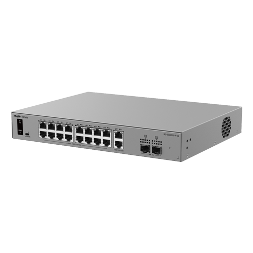  Switch L2, 16 x PoE+, 18 x RJ45 Gigabit, Budget PoE 250W, 2 x SFP 1G, Cloud Management - Ruijie Reyee