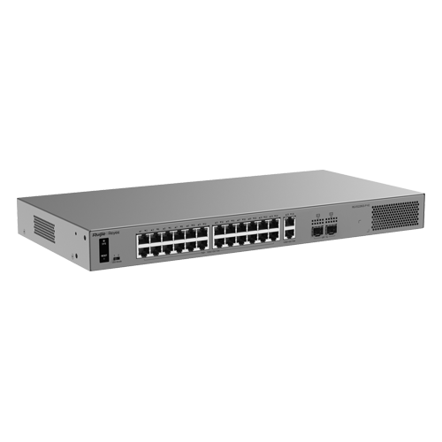  Switch L2, 24 x PoE+, 26 x RJ45 Gigabit, Budget PoE 370W, 2 x SFP 1G, Cloud Management - Ruijie Reyee