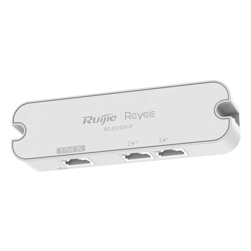 Switch 3 x RJ45 10/100 Mbps, 2 x PoE/PoE+ OUT, 1 x PoE In, Budget max PoE 30W, Unmanaged - Ruijie Reyee