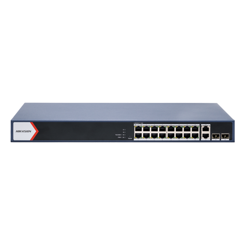 Switch 16 x RJ45 1G PoE, 2 x RJ45 1G, 2 x SFP 1G, Smart Management - HIKVISION