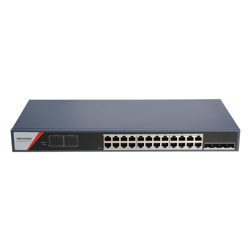 Switch 24 x RJ45 1G PoE 370W, 4 x SFP 1G, Smart Management - HIKVISION