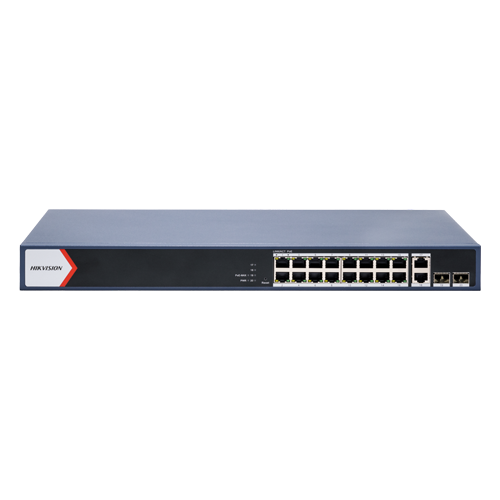 Switch 16 x RJ45 1G PoE 125W, 2 x RJ45 1G, 2 x SFP 1G, Smart Management - HIKVISION