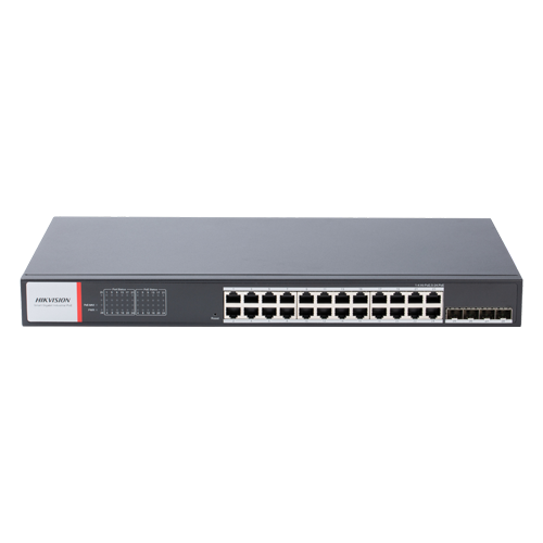  Switch 24 x RJ45 1G, PoE 480W, 4 x 90W, 20 x 30W, 4 x SFP 1G, Smart Management, NO POWER - HIKVISION