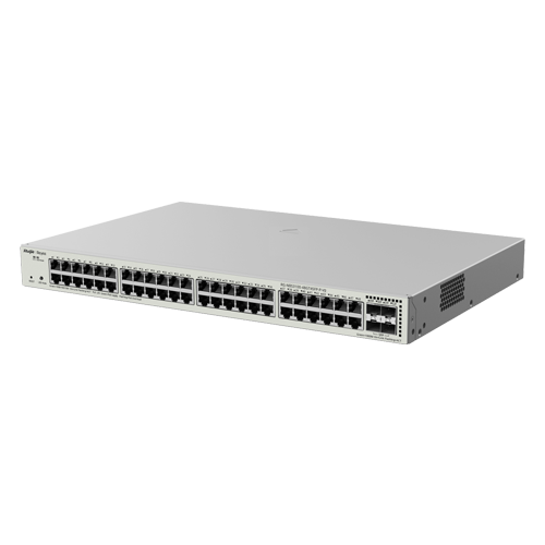 Switch L2, 48 x RJ45 1G PoE+, 4 x SFP 1G, PoE 370W, Cloud Management - Ruijie Reyee
