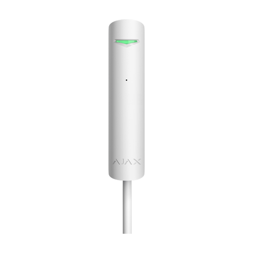  Detector de geam spart Superior GlassProtect Fibra, cablat, alb - AJAX