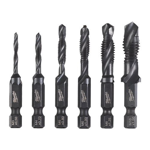 Trusa cu 6 burghie tarod combinate HSS-G 1/4
