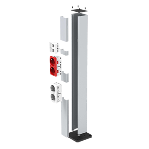 Coloana verticala de podea, din aluminiu, montare module pe 1 singura parte, IP40 - DLX