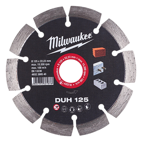 Disc diamantat DUH 125mm x 22.23mm, segment 10mm, pentru beton si materiale dure - Milwaukee