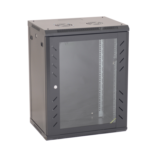 Rack perete 18U 19' 600x450, capacitate incarcare 80 Kg, negru - ASYTECH Networking ASY-18U-6045W