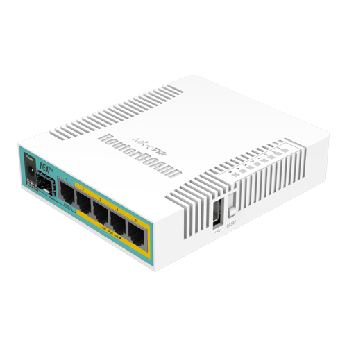 Router hEX PoE, 5 x Gigabit 4 PoE, 1 x SFP, RouterOS L4 - Mikrotik RB960PGS