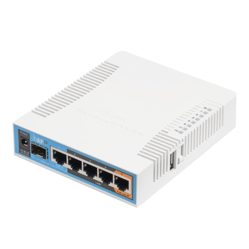 hAP ac, 5 x Gigabit, 802.11b/g/n 2.4Ghz, 802.11ac 5GHz, SFP, USB - MikroTik RB962UiGS-5HacT2HnT